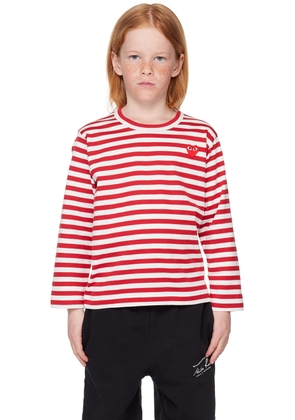 COMME des GARÇONS PLAY Kids Red & White Striped Long Sleeve T-Shirt