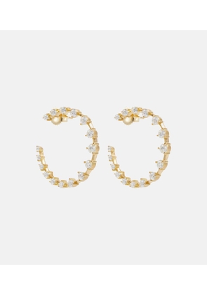 Jade Trau Crescent 18kt gold hoop earrings with diamonds