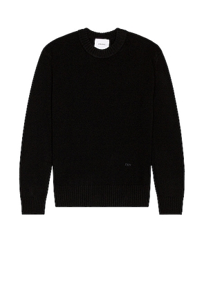 FRAME The Crew Neck Cashmere Sweater in Noir - Black. Size S (also in ).