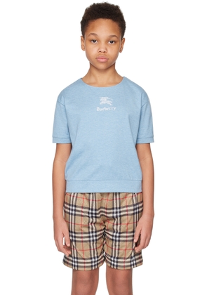 Burberry Kids Blue Embroidered T-Shirt