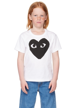 COMME des GARÇONS PLAY Kids White Large Black Heart T-Shirt