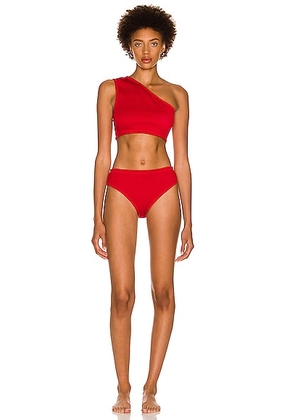 Bottega Veneta Nylon Crinkle Bikini Set in Scarlet - Red. Size XL (also in ).