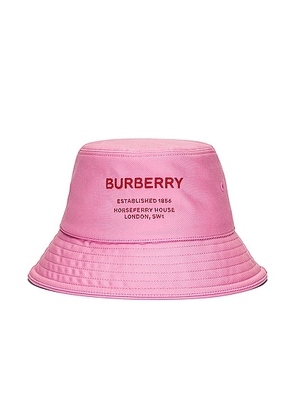 Burberry Establishment Embroidery Bucket Hat in Primrose Pink - Pink. Size M (also in ).