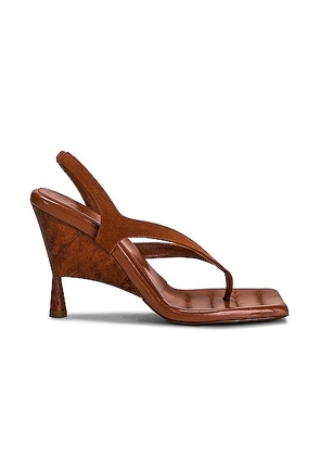 GIA BORGHINI x RHW Thong Wedge Sandal in Caramel - Brown. Size 35 (also in ).