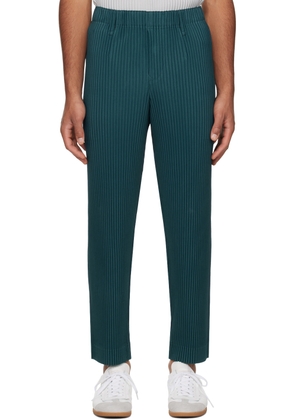 HOMME PLISSÉ ISSEY MIYAKE Green Tailored Pleats 2 Trousers
