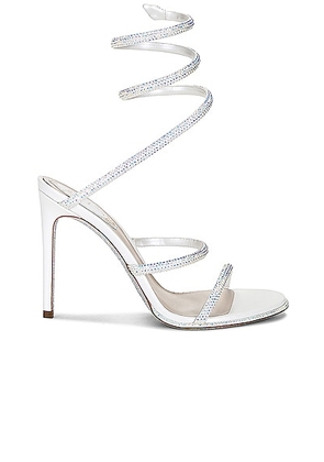 RENE CAOVILLA Cleo 105mm Lace Up Sandal in Ivory & Transmission - White. Size 35 (also in ).