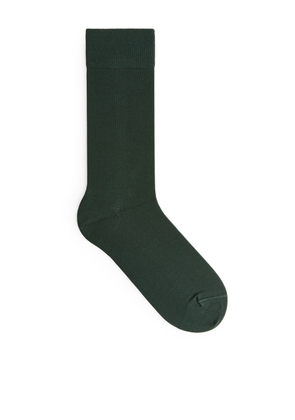 Mercerised Cotton Socks Plain - Green