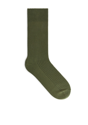 Supima Cotton Rib Socks - Green