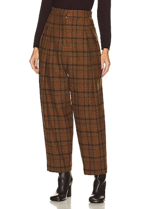 Loewe Check Trouser in Rust Red - Brown. Size 40 (also in ).