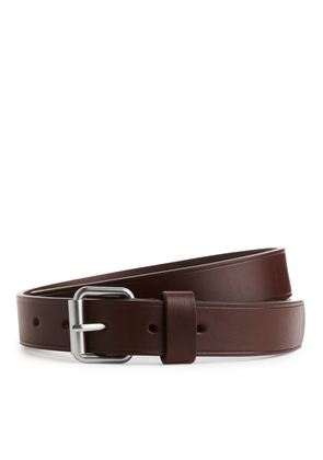 Slim Leather Belt - Brown