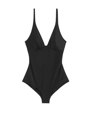 V-Neck Swimsuit - Black