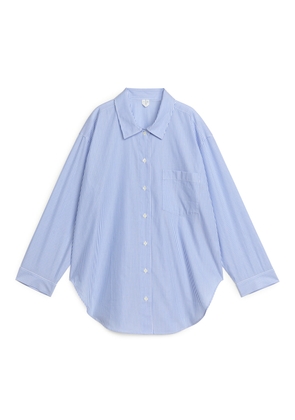 Poplin Pyjama Shirt - Blue
