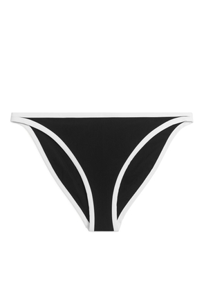 Contrast Binding Bikini Bottom - Black