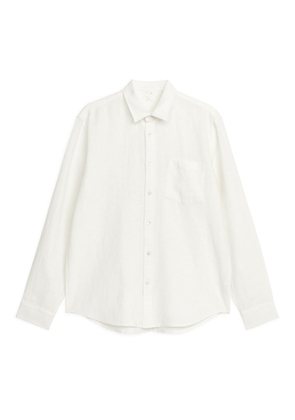 Regular-Fit Linen Shirt - White