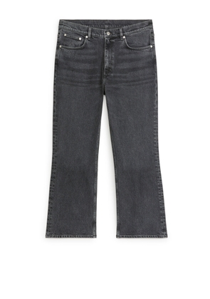 FERN CROPPED Flared Stretch Jeans - Grey