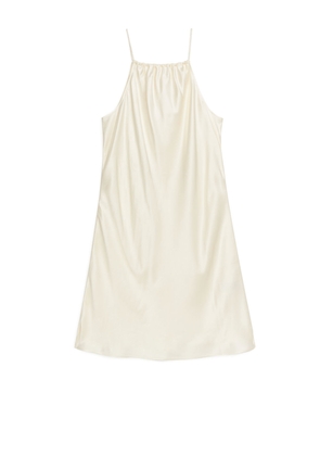 Bias-Cut Slip Dress - White