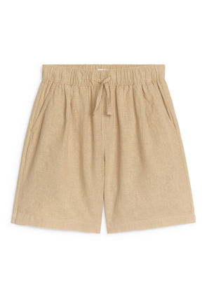Cotton-Linen Shorts - Beige