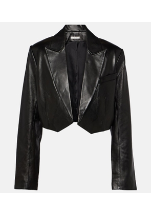 The Sei Cropped leather blazer