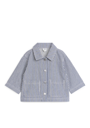 Cotton Twill Overshirt - Blue