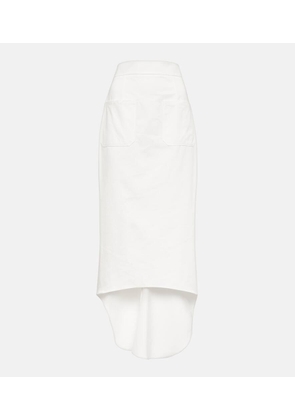 Prada Asymmetric cotton midi skirt