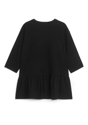 Jersey Frill Dress - Black