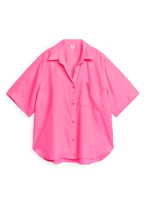 Linen Resort Shirt - Pink