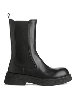 High-Shaft Chelsea Boots - Black