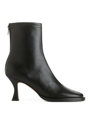 High Heel Ankle Boots - Black