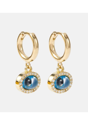 Ileana Makri Mini Oval Eye 18kt gold hoop earrings with diamonds