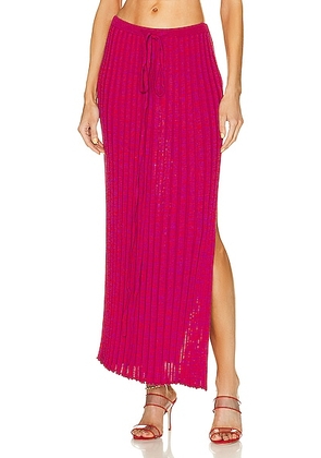 Christopher Esber Pleated Knit Tie Skirt in RASBERRY - Fuchsia. Size L (also in ).