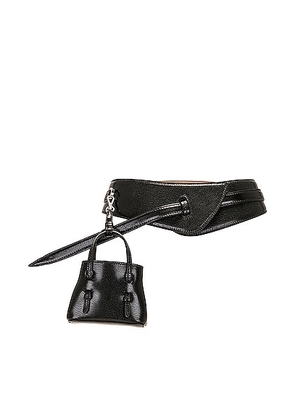 ALAÏA Mini Mina Belt in Noir - Black. Size 65 (also in 85).