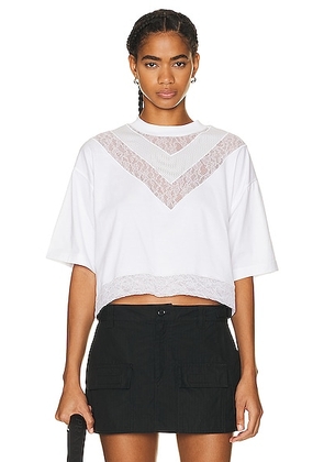 Burberry Lace T-shirt in Optic White - White. Size XS (also in ).