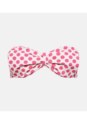 Alexandra Miro Clara polka-dot gathered bikini top
