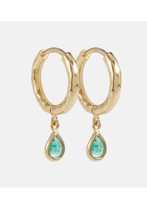 Octavia Elizabeth Charmed Micro Gabby 18kt gold earrings with emeralds
