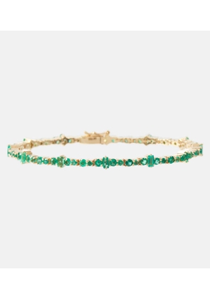 Ileana Makri Rivulet 18kt gold bracelet with emeralds