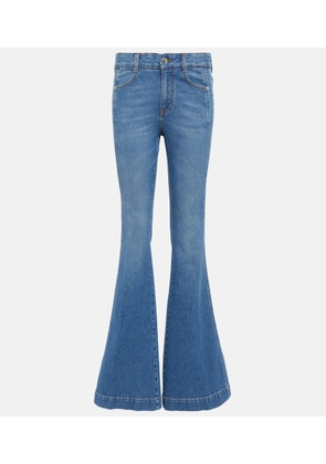 Stella McCartney Logo mid-rise flared jeans