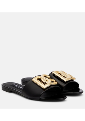 Dolce&Gabbana DG leather slides