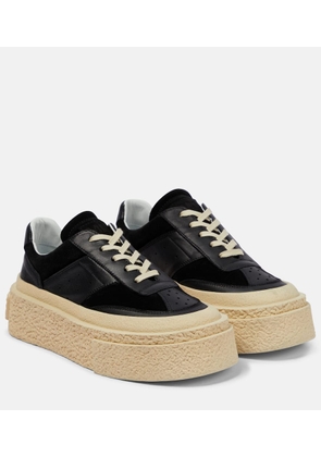 MM6 Maison Margiela Leather and suede platform sneakers