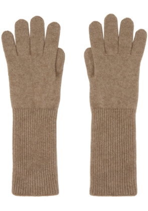 AURALEE Brown Baby Cashmere Knit Long Gloves