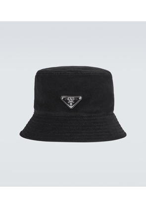 Prada Logo cotton corduroy bucket hat