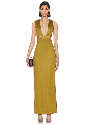 GALVAN Beverly Dress in Olive - Olive. Size 42 (also in ).