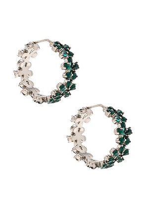 AMINA MUADDI Lily Hoop Earrings in Emerald - Green. Size all.