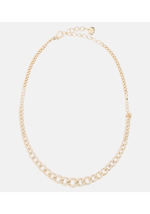 Shay Jewelry 18kt gold chainlink necklace with diamonds