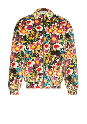 SIEDRES X Fwrd Quilted Floral Velvet Jacket in Multi - Green. Size L (also in M).