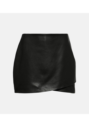 The Sei Asymmetric leather miniskirt