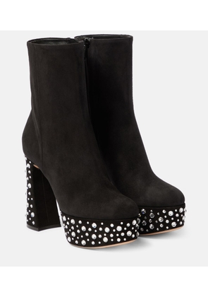 Gianvito Rossi Crystal Holly suede platform ankle boots