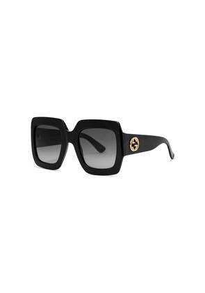 Gucci Black Oversized Square-frame Sunglasses, Sunglasses, Black
