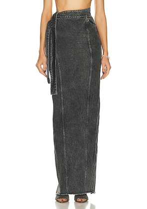 Jade Cropper Maxi Denim Skirt in Grey - Charcoal. Size L (also in M, S, XS).