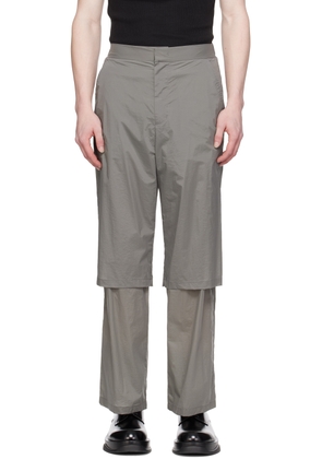 AMOMENTO Gray Semi-Sheer Trousers