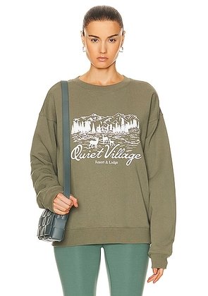 Museum of Peace and Quiet Quiet Village Sweater in Olive - Olive. Size L (also in M, S, XS).